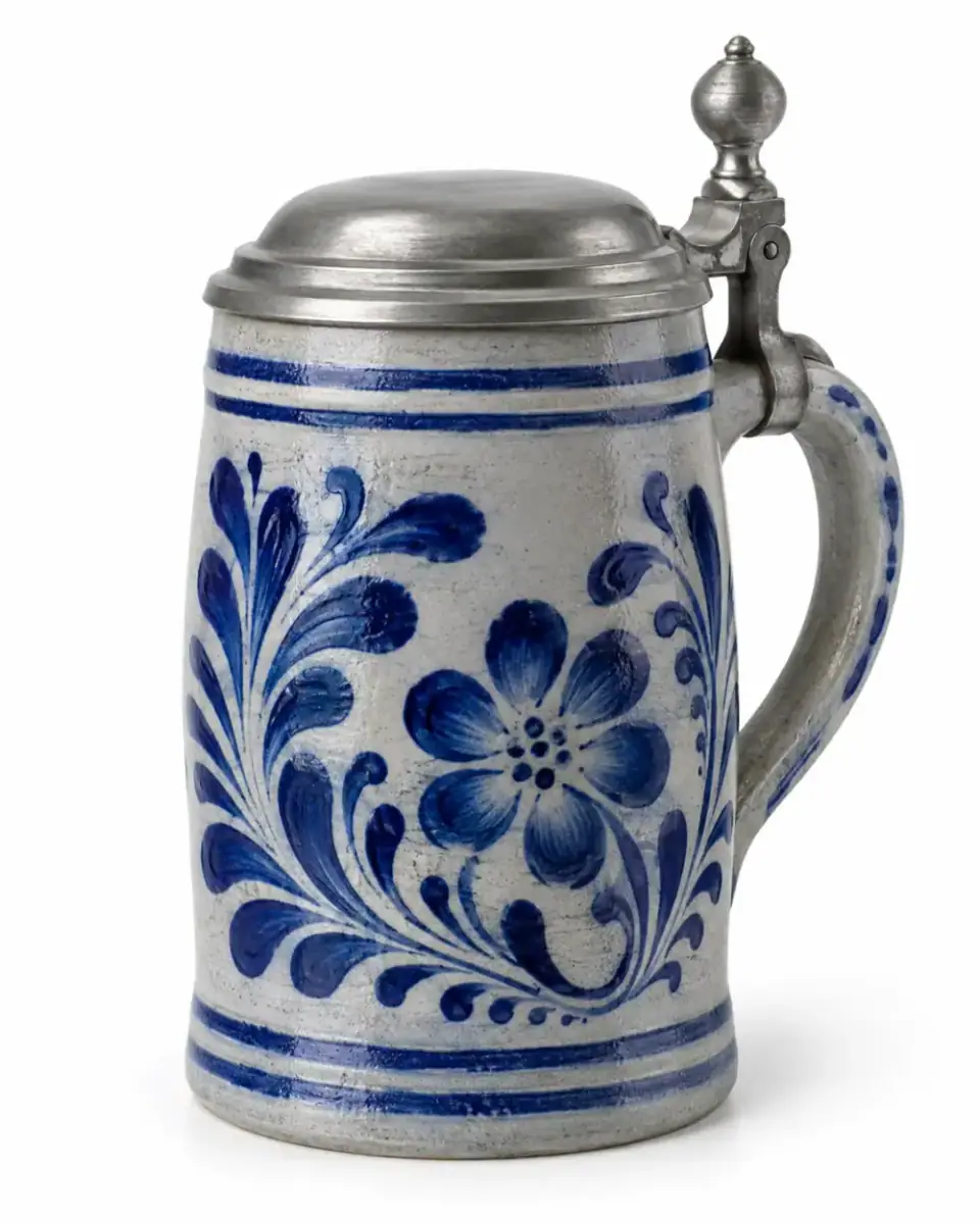 Caneco de Grés Pintado à Mão