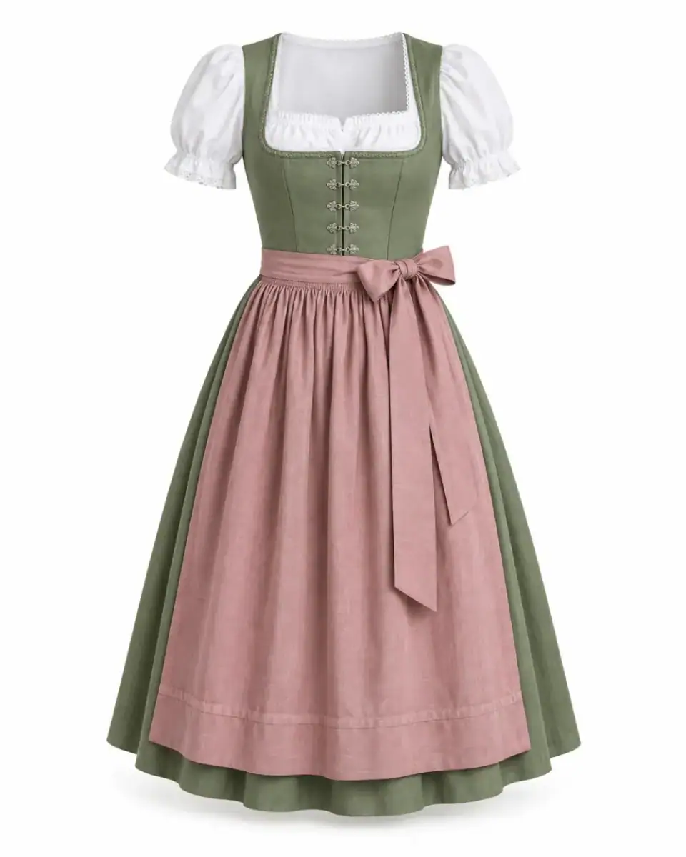 Dirndl Midi de Algodão